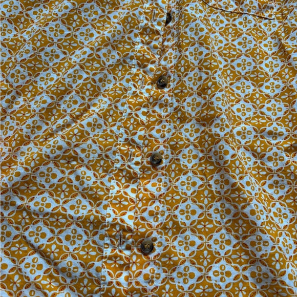 Anthropologie Maeve Orange Floral Button Down Shirt - Picture 2 of 7